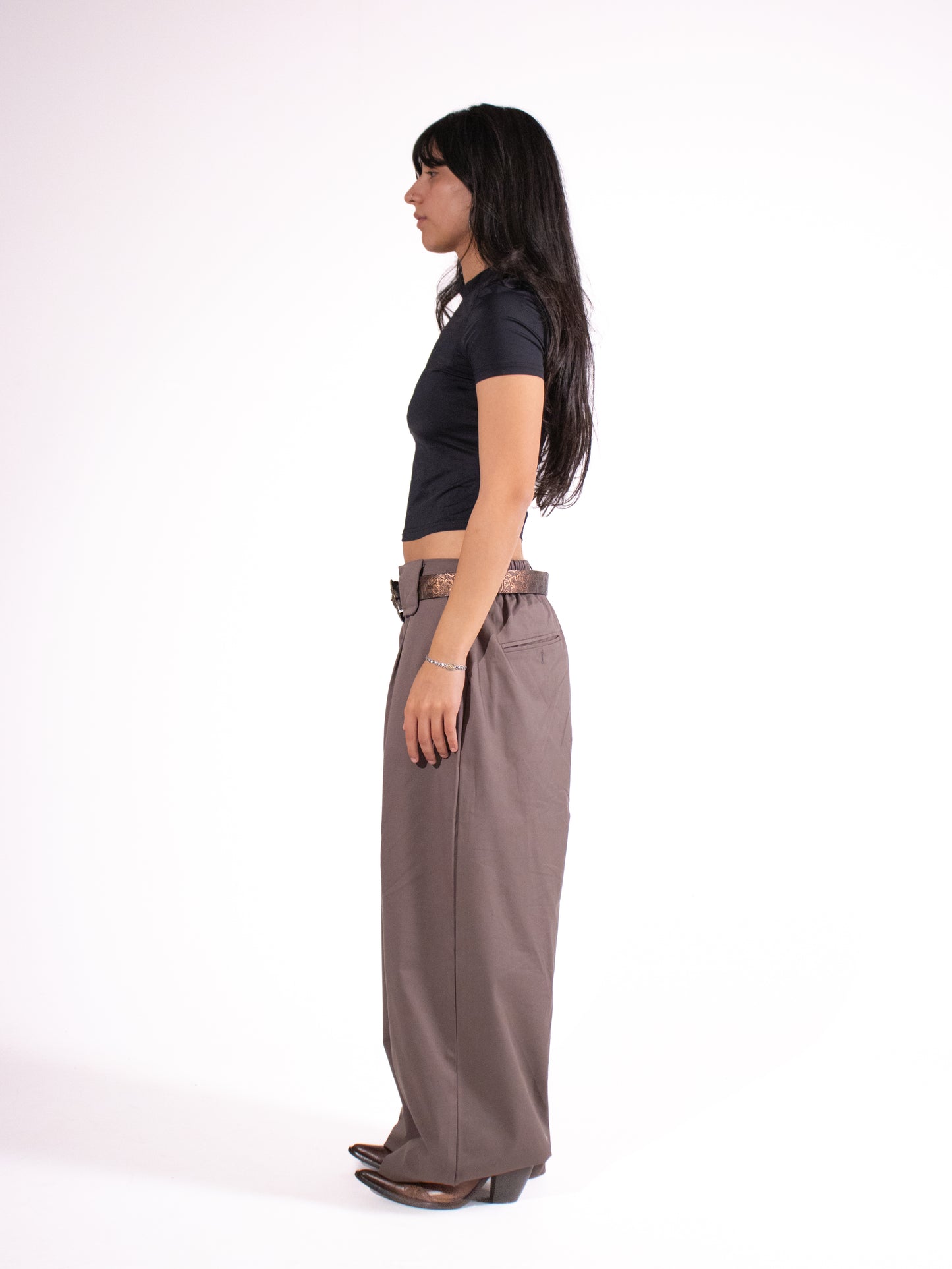 Grey Pleated Pants