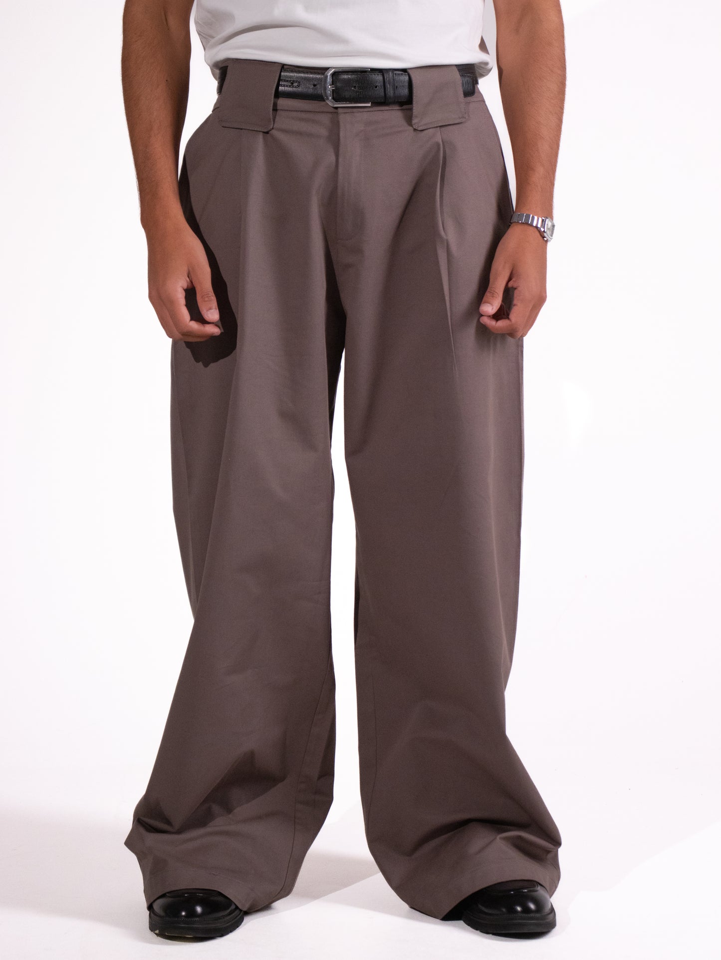 Grey Pleated Pants