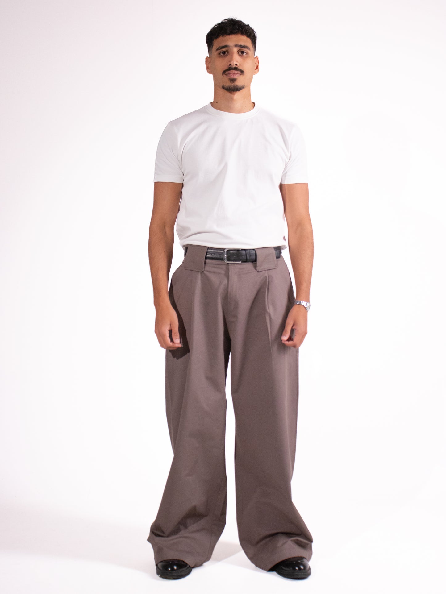 Grey Pleated Pants